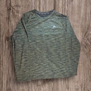 Head Olive Patterned Long Sleeve Top Size XL